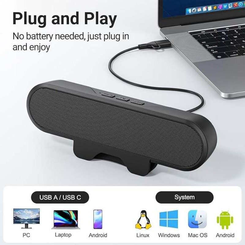 Portable Clip-on USB Soundbar  - огляд і ціна Audio Music Online