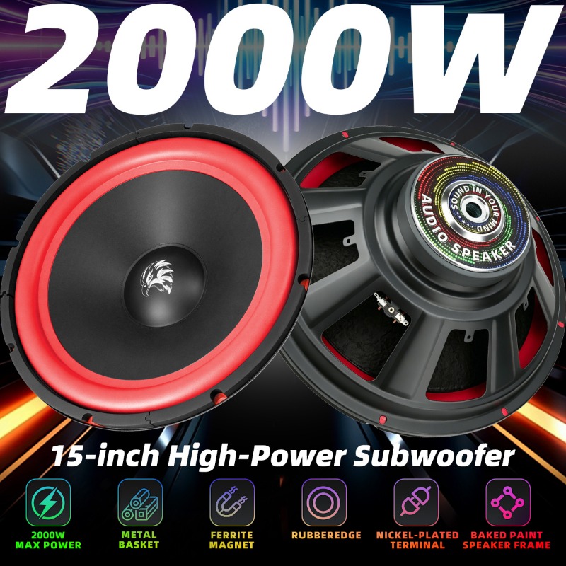1pcs 15 Inch Car Subwoofer 200 - огляд і ціна Audio Music Generator
