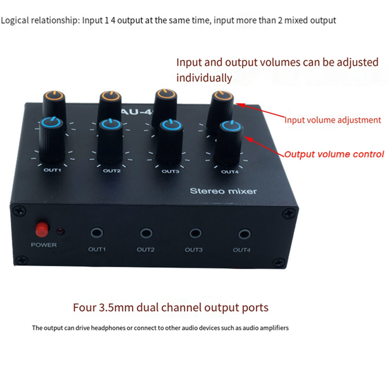 M07K-AU-404 Stereo Sound Four  - огляд і ціна Audio Music Mixer