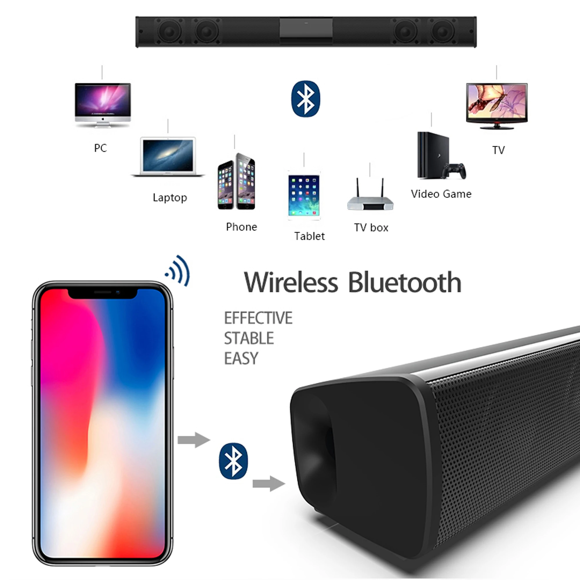 40W High Power Soundbar for TV - огляд і ціна Audio Music Generator