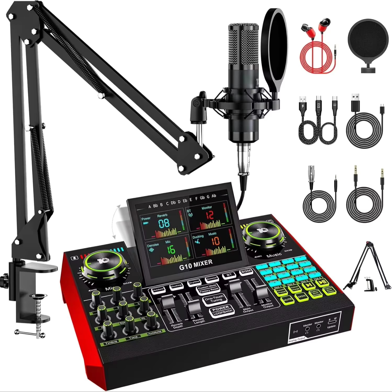 Tenlamp G10 Live Streaming Aud - огляд і ціна Audio Music Mixer