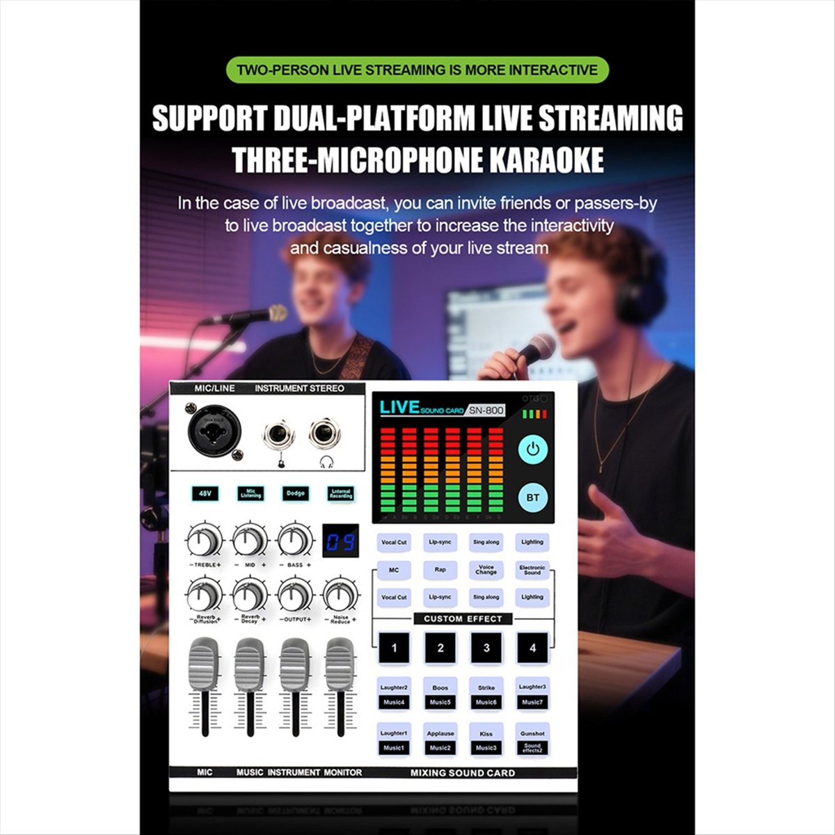 DTC5 SN800 Live Sound Card Voi - огляд і ціна Audio Music Mixer