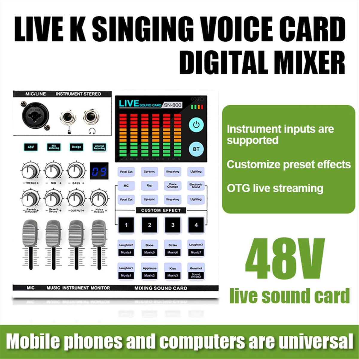 DTC5 SN800 Live Sound Card Voi - огляд і ціна Audio Music Mixer