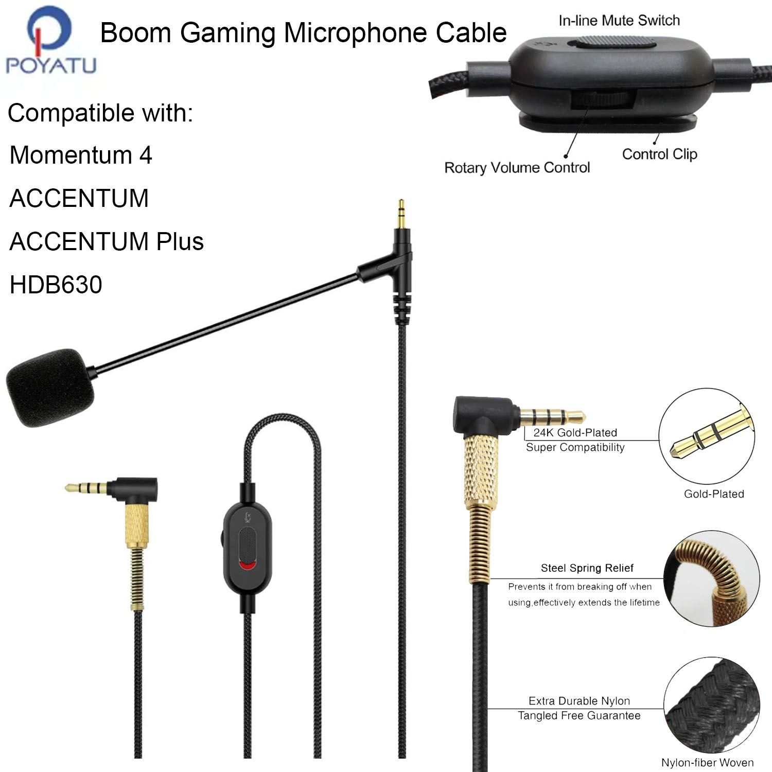 Boom Mic Headphone Cable for S - огляд і ціна Sennheiser Headphone Momentum 4