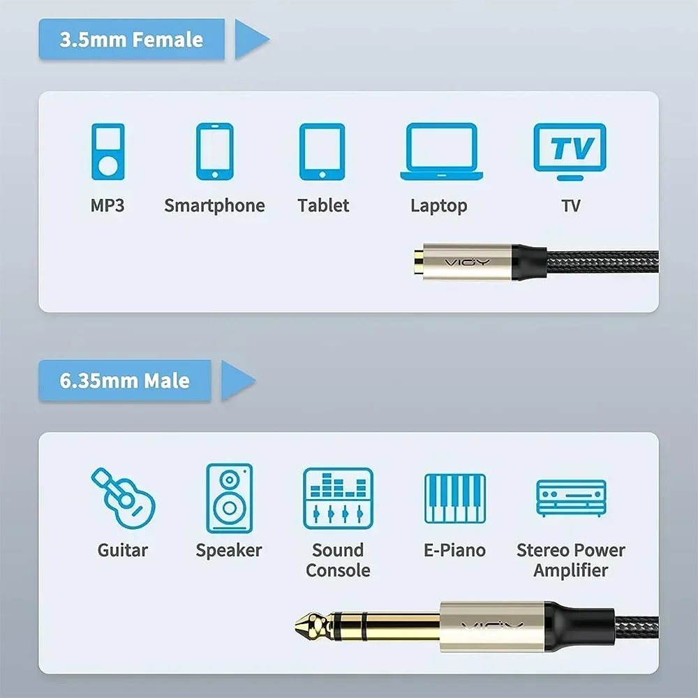 6.35mm To 3.5mm Headphone Adap - огляд і ціна Audio Music Mixer